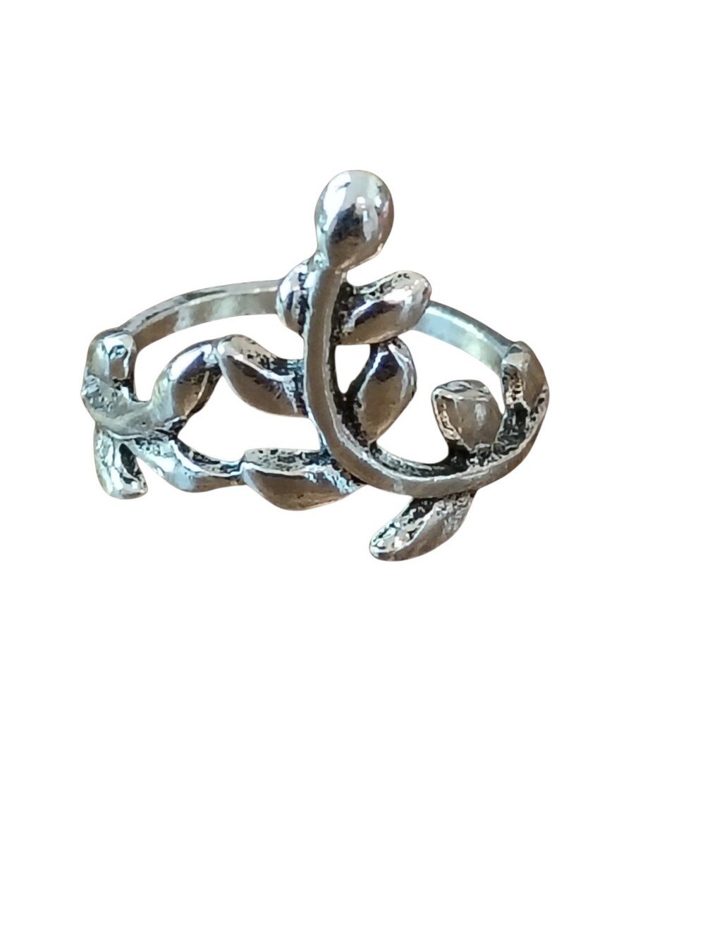 Fashion Jewelry Silver Leaf Vine Open Ring - Women Jewelry